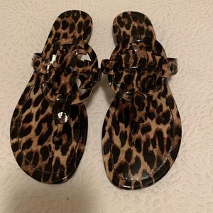 Leopard Patent Leather Miller Sandal